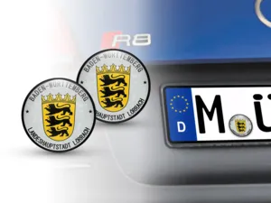 TÜV Plakette Landeshauptstadt Lörrach Nummernschild Plakette